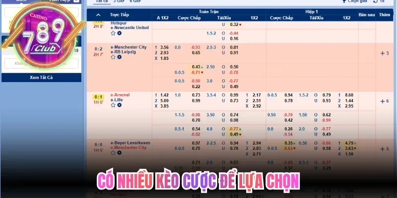 Cách Tính Kèo Bóng Đá Và Bí Quyết Làm Chủ Bảng Tỷ Lệ 4 789club Có nhiều kèo cược để lựa chọn